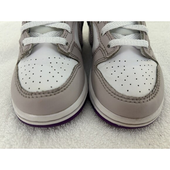 Nike Dunk Low White/ Viotech- Platinum Violet FB9108 104 Unisex Kids 11C - Picture 4 of 7
